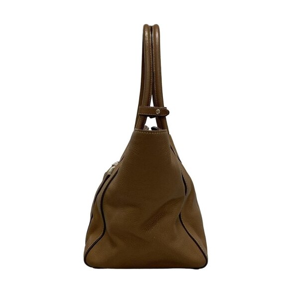 Auth PRADA - Brown Leather Tote Bag - Picture 4 of 16
